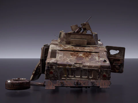 Hummer hmmwv destroyed 3D Model
