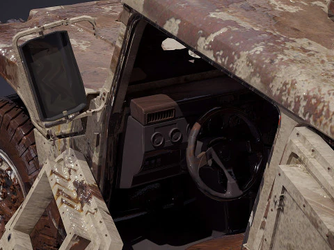 Hummer hmmwv destroyed 3D Model