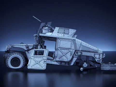 Hummer hmmwv destroyed 3D Model