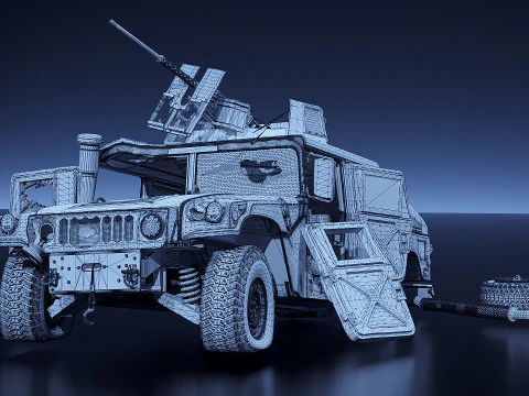 Hummer hmmwv destroyed 3D Model