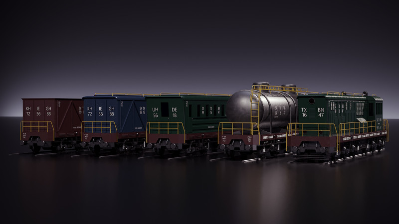 Train 3D Model .c4d .max .obj .3ds .fbx .stl .blend 