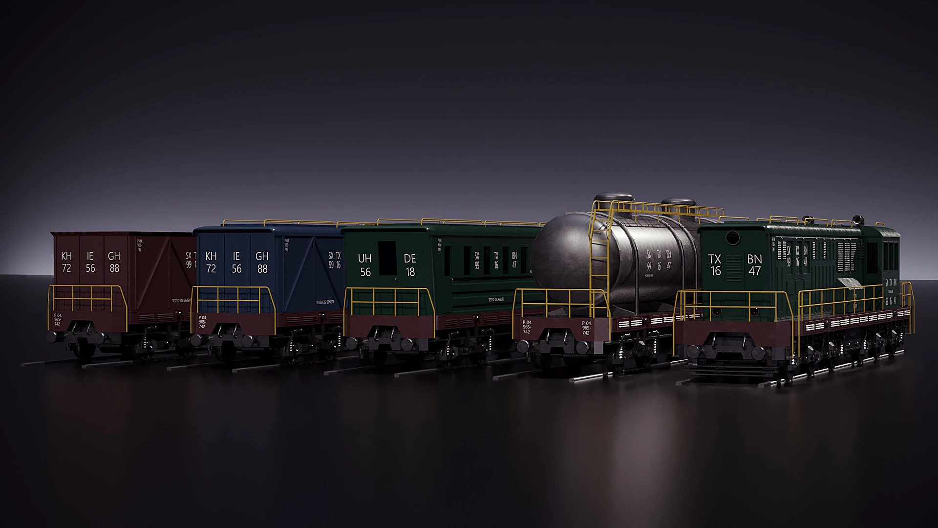 Train 3D Model .c4d .max .obj .3ds .fbx .stl .blend 