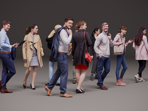 Una colecci&oacute;n de personas x 10 15 Modelo 3D