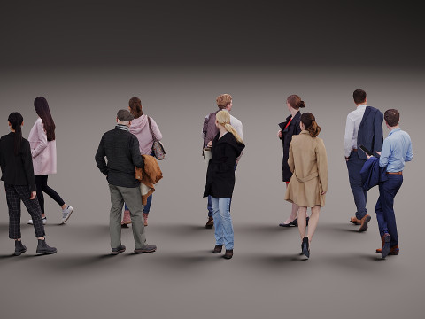 Eine Ansammlung von Menschen x 10 15 3D Modell