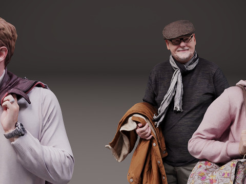 Eine Ansammlung von Menschen x 10 15 3D Modell