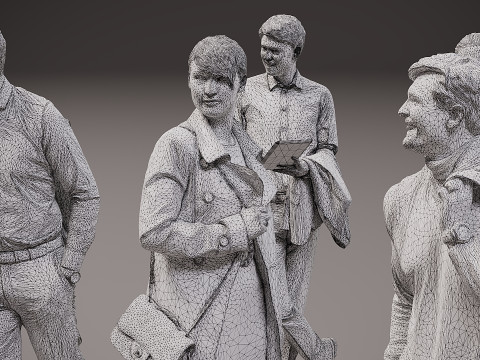 Eine Ansammlung von Menschen x 10 15 3D Modell