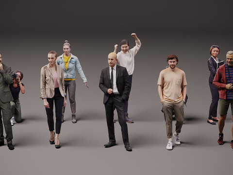 一群人 x 10 16 3D 模型