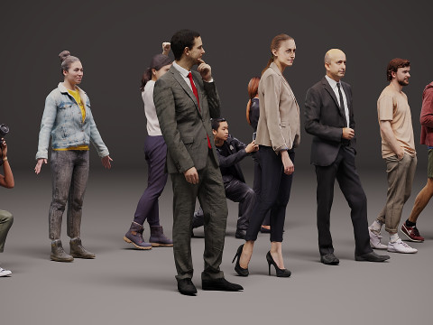 一群人 x 10 16 3D 模型