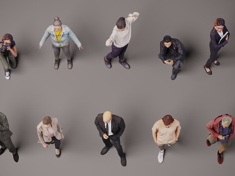 一群人 x 10 16 3D 模型