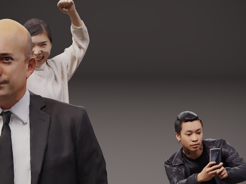 一群人 x 10 16 3D 模型