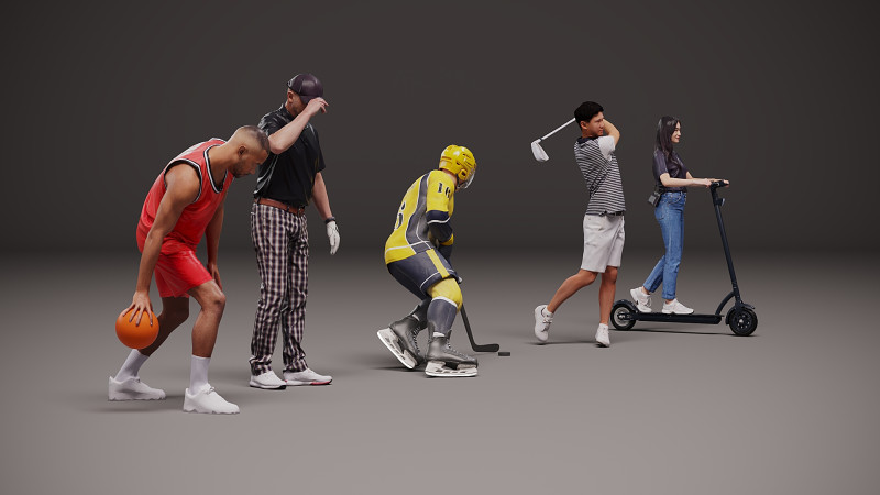 Sporcu koleksiyonu x 5 3D Model .c4d .max .obj .3ds .fbx .stl .blend 