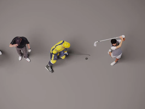 Collection of athletes x 5 3D Model
