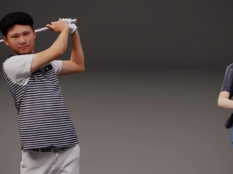 Collection of athletes x 5 3D Model