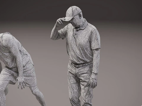 Collection of athletes x 5 3D Model