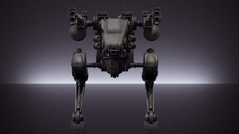 Battle Mech 3D Model .c4d .max .obj .3ds .fbx .stl .blend