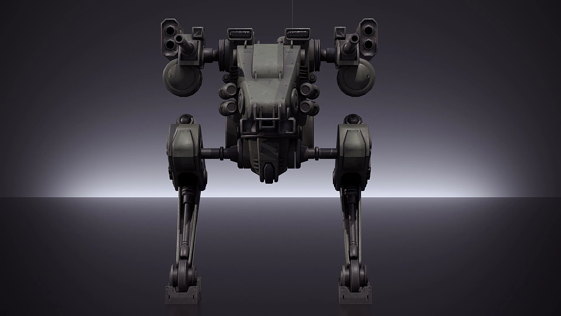 Battle Mech 3D Model .c4d .max .obj .3ds .fbx .stl .blend 
