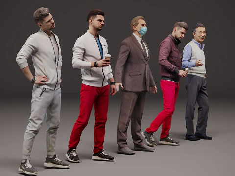 New Collection of people x 5 3D Model