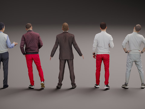 Nova cole&ccedil;&atilde;o de pessoas x 5 Modelo 3D