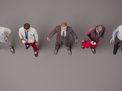 Nova cole&ccedil;&atilde;o de pessoas x 5 Modelo 3D