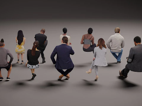 New sitting people x 10 00 3D Model