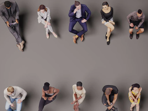 New sitting people x 10 00 3D Model