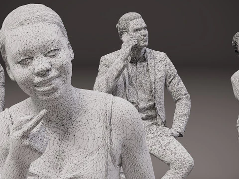 New sitting people x 10 00 3D Model