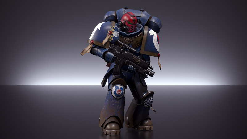 Space Marine Intercessor 3D Model .c4d .max .obj .3ds .fbx .stl .blend 