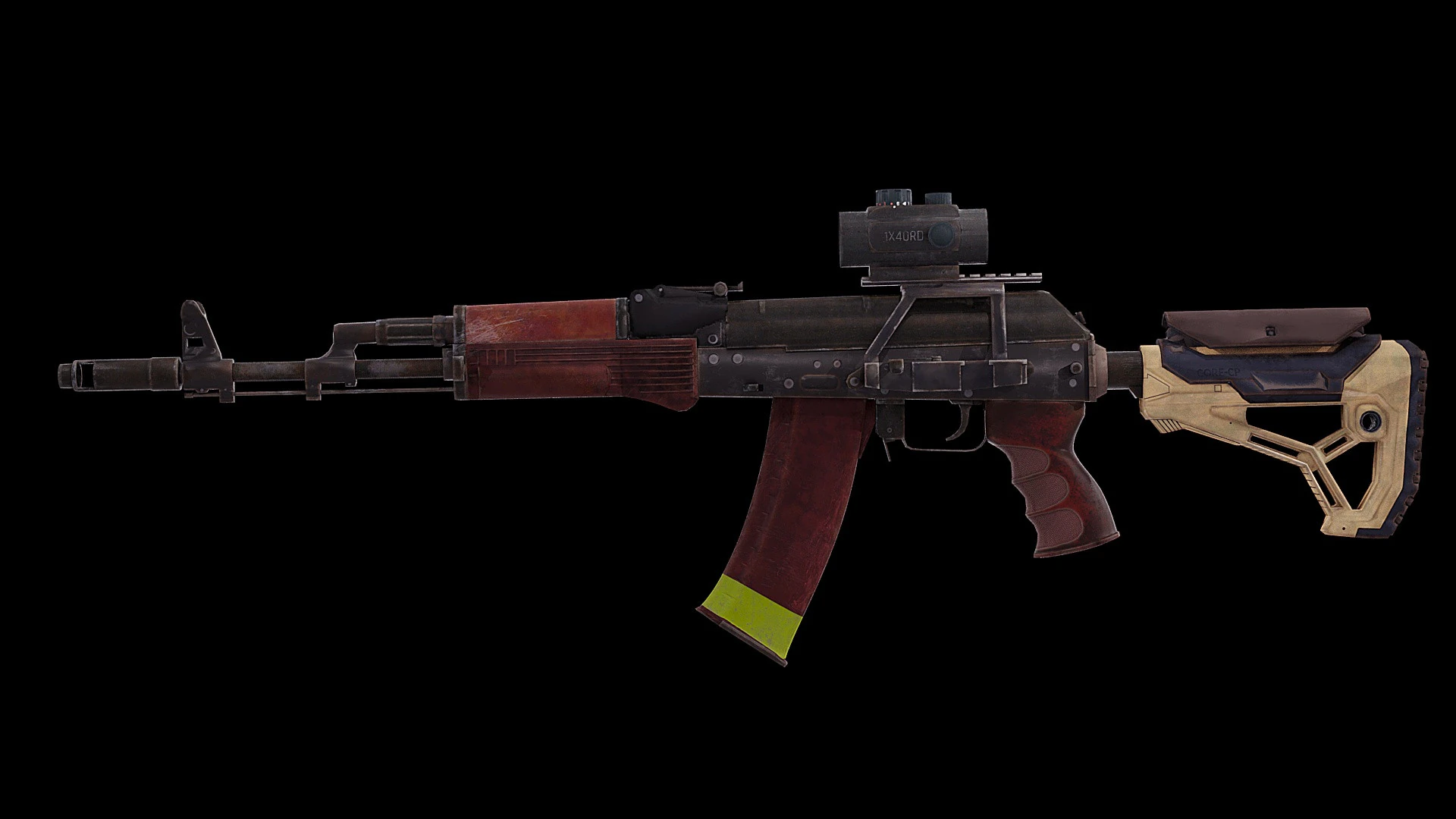 AK 74 customized 3D Model .c4d .max .obj .3ds .fbx .stl .blend