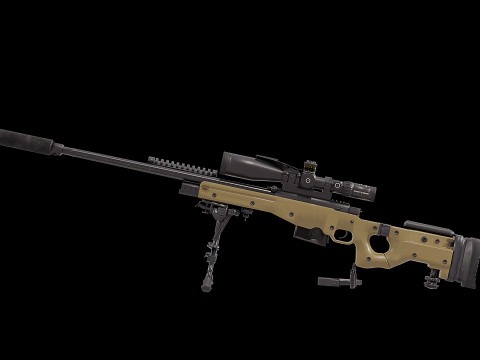 Rifle de atirador AWM Modelo 3D