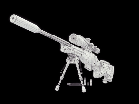AWM Sniper Rifle 3D Model