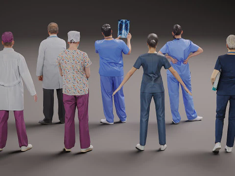 Profissionais de sa&uacute;de x 7 Modelo 3D