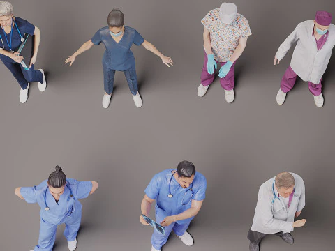 Profissionais de sa&uacute;de x 7 Modelo 3D