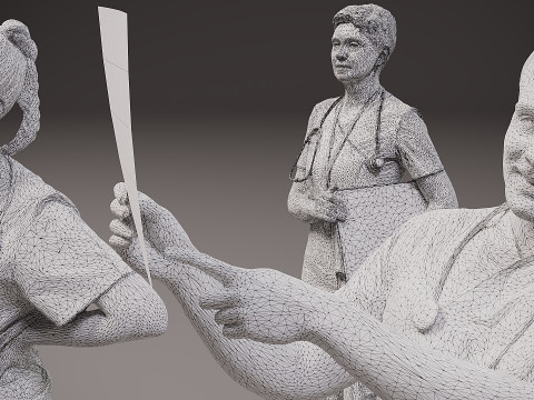 의료 종사자 x 7 3D 모델