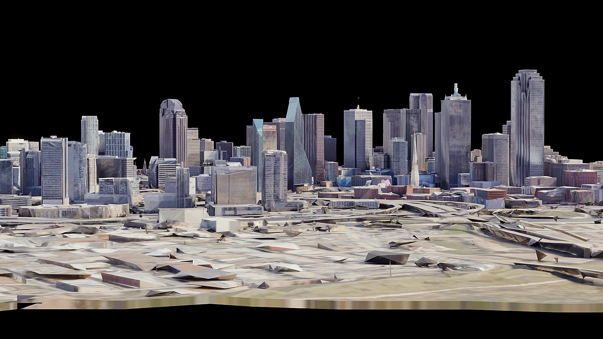 Dallas City Low poly 3D Model .c4d .max .obj .3ds .fbx .stl .blend 