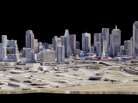 Даллас Сити Низкополигональная 3D Модель