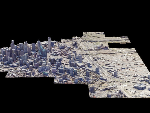 Dallas City Low poly 3D Model