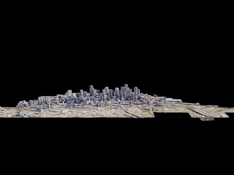 Dallas City Low poly 3D Model