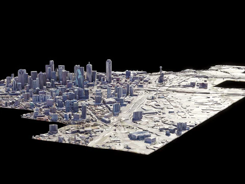 Dallas City Low poly 3D Model