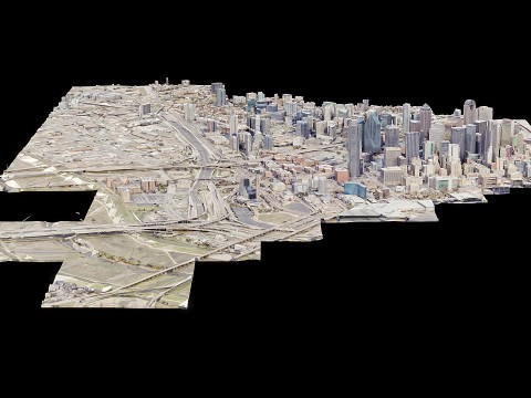 Dallas City Low poly 3D Model