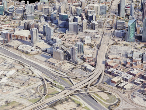 Dallas City Low poly 3D Model