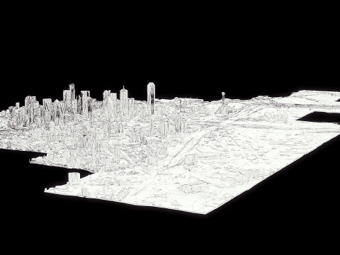 Dallas City Low poly 3D Model