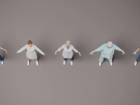 Healthcare workers x 5 00 3D Model