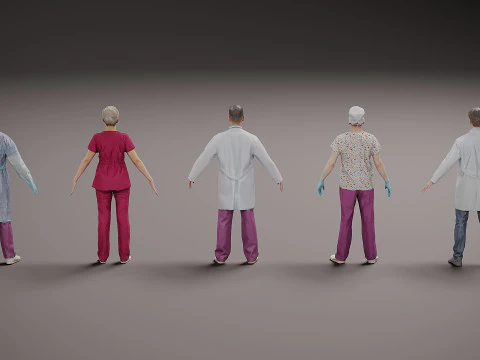 Healthcare workers x 5 01 3D Model