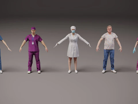 Operatori sanitari x 5 02 Modello 3D