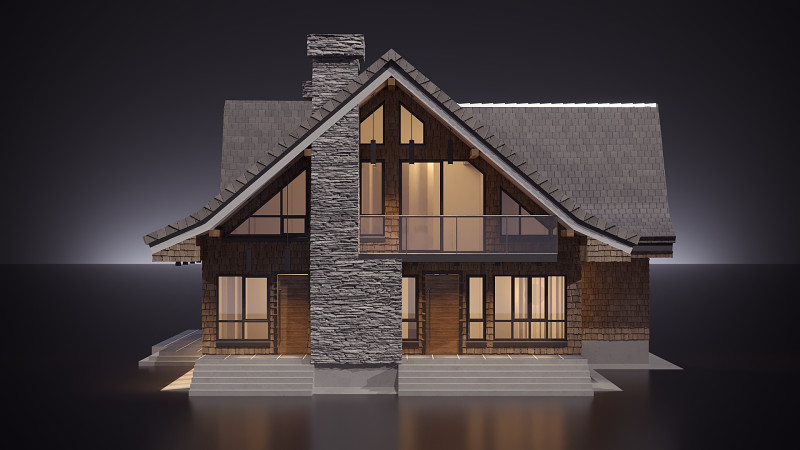 Modern house 3D Model .c4d .max .obj .3ds .fbx .stl .blend 
