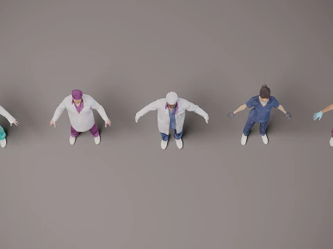Healthcare workers x 5 03 3D Model