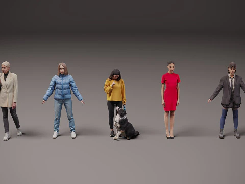Nuova Collezione di persone x 5 00 Modello 3D