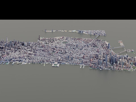 NewYork City Manhattan Low Poly 3D Model
