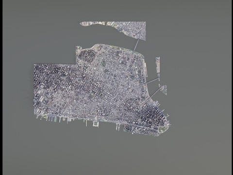 NewYork City Manhattan Low Poly 3D Model
