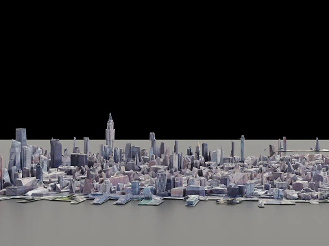 NewYork City Manhattan Low Poly 3D Model